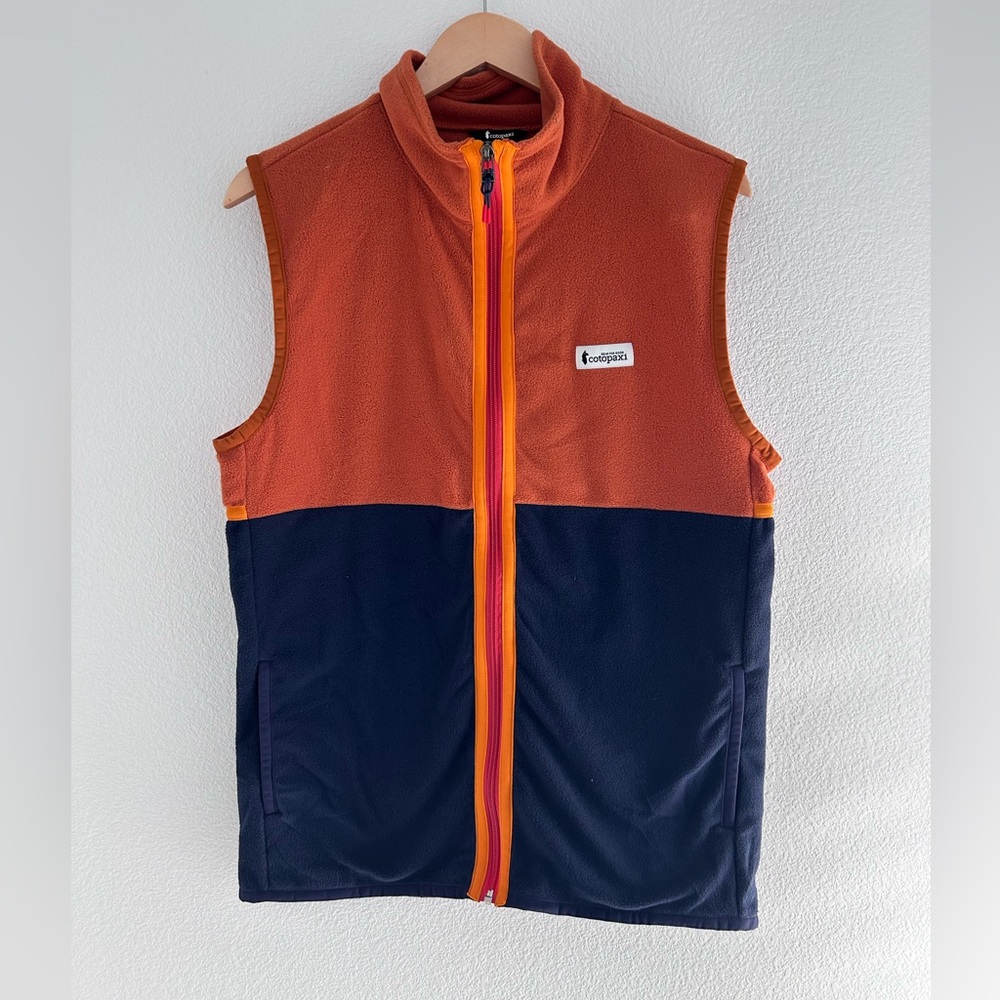 Cotopaxi Amado Fleece Vest Adult Small Blue Orange Full-Zip Pockets NEW WITH TAG